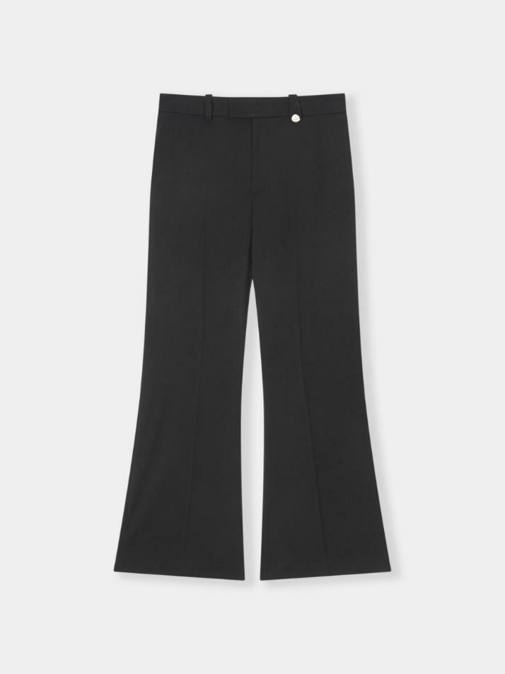 Lustre Relaxed Wool Flare Pants_Black