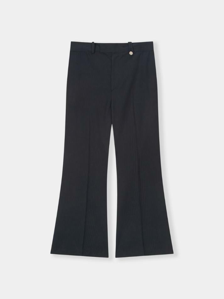 Lustre Relaxed Wool Flare Pants_Stripe Black