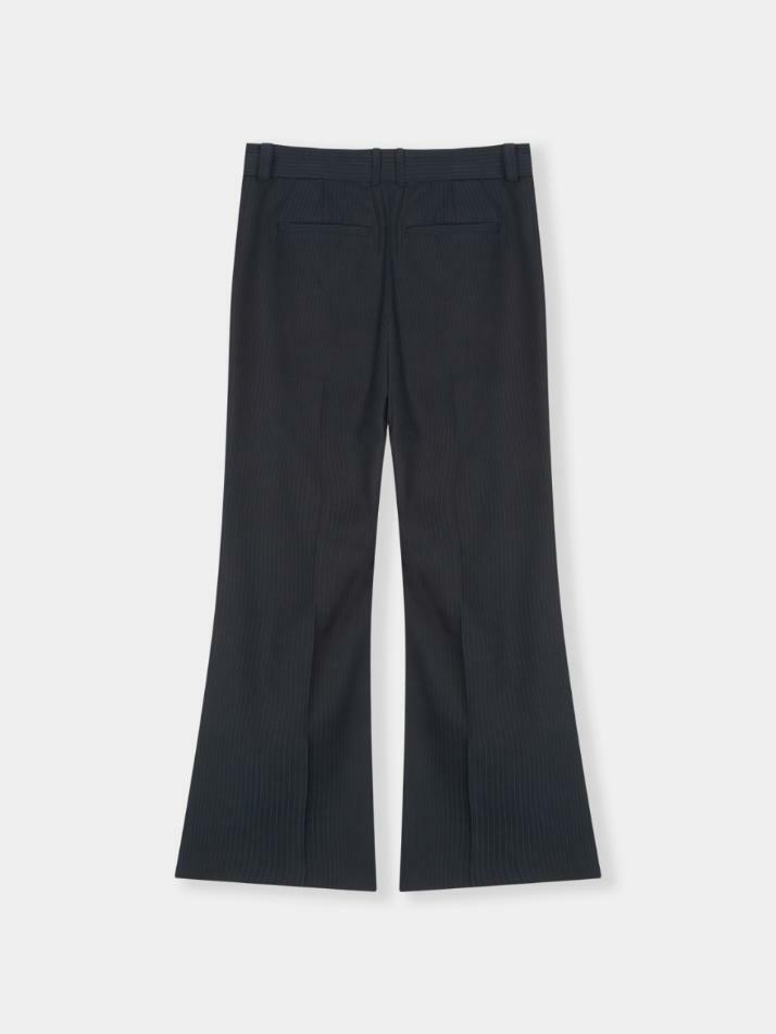Lustre Relaxed Wool Flare Pants_Stripe Black