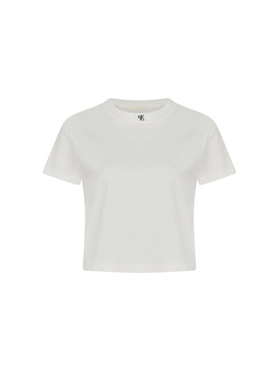 needlework crop t-shirt white