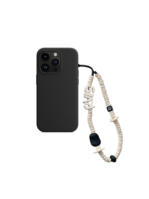 nature beads phone strap cream