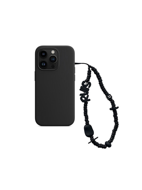 nature beads phone strap jet black