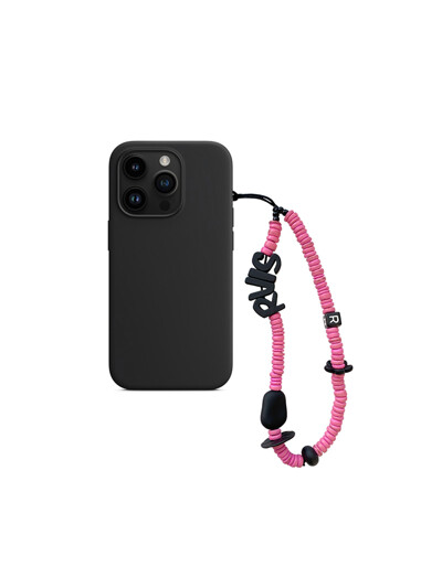nature beads phone strap pink