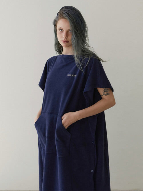 RVIS terry twoway poncho navy