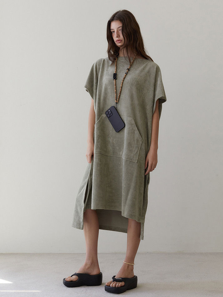 RVIS terry twoway poncho khaki