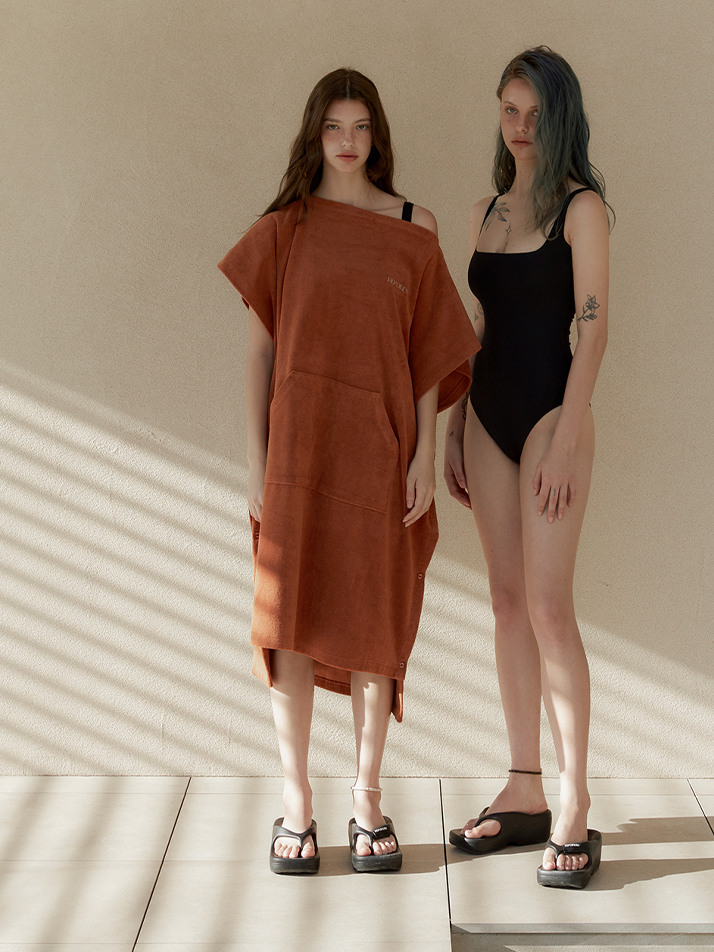 RVIS terry twoway poncho camel