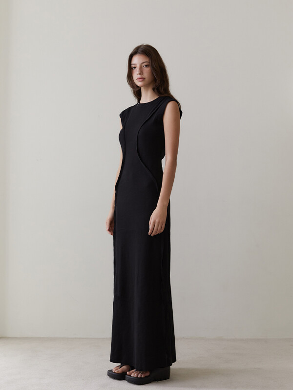 RVIS cutting maxi dresses black