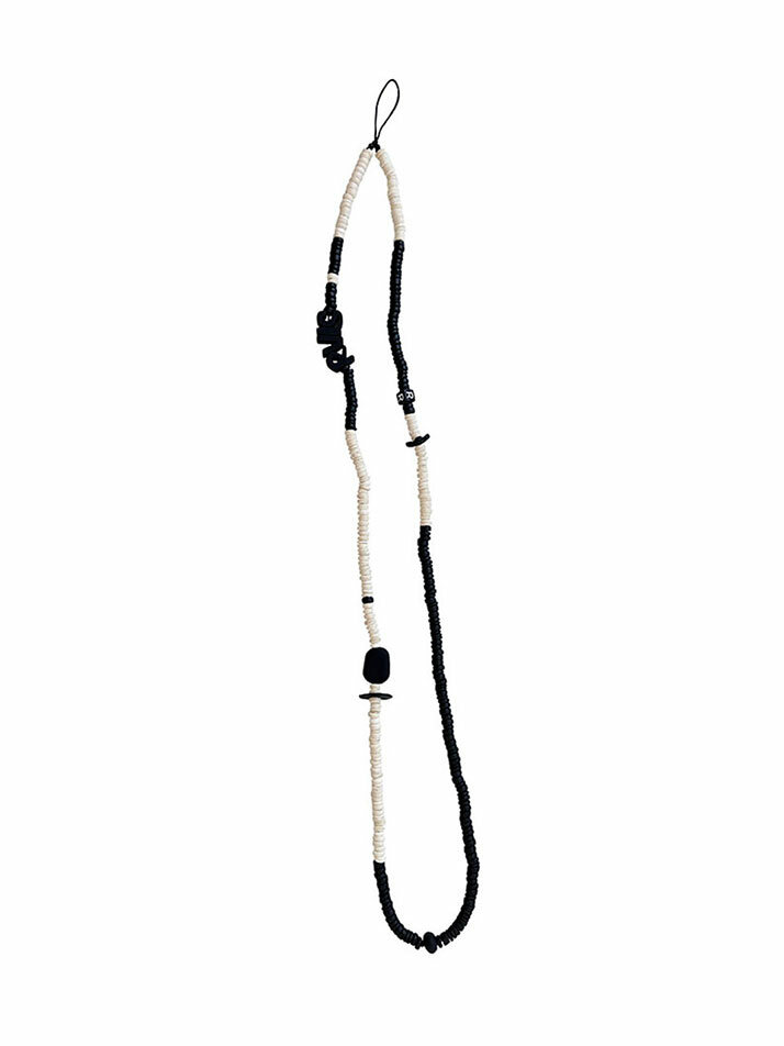 nature beads crossbody phone strap cream mix