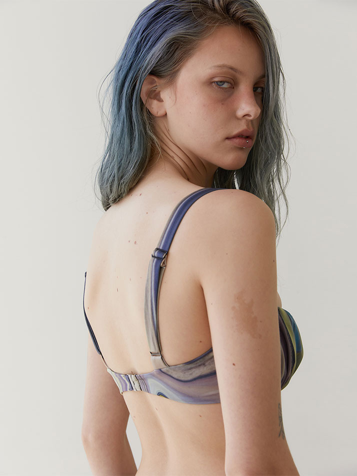 RVIS shirring bikini bralette multi