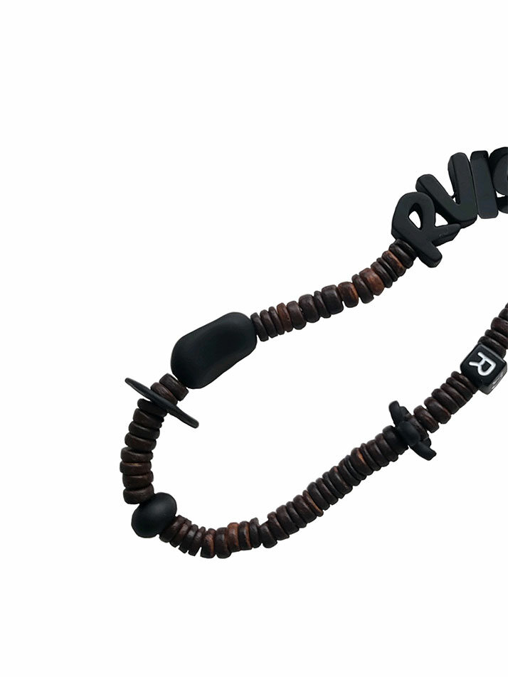nature beads phone strap dark brown