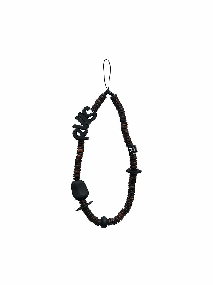 nature beads phone strap dark brown