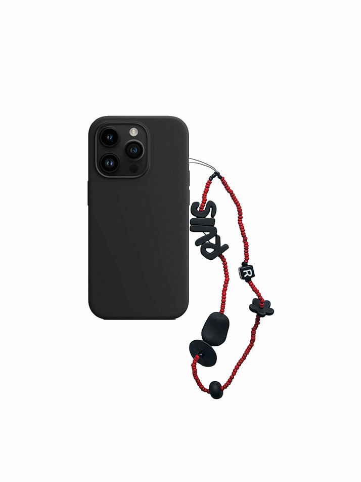 thin beads phone strap red