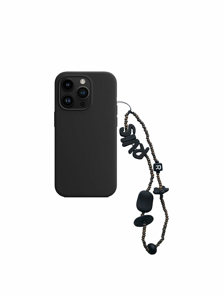 thin beads phone strap khaki brown