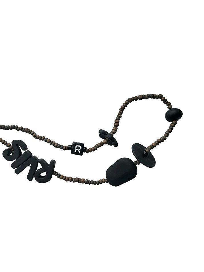 thin beads phone strap khaki brown