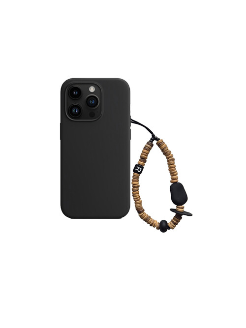 nature beads phone strap short brown