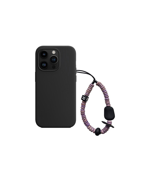 nature beads phone strap short violet