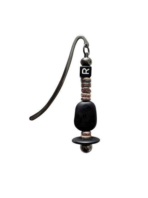 nature beads bookmark dark brown