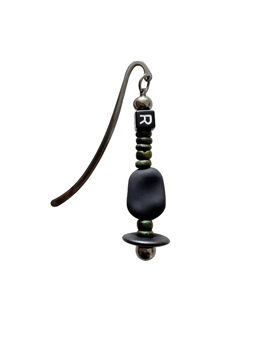 nature beads bookmark khaki