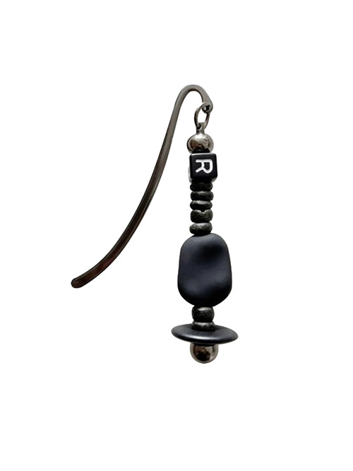 nature beads bookmark black