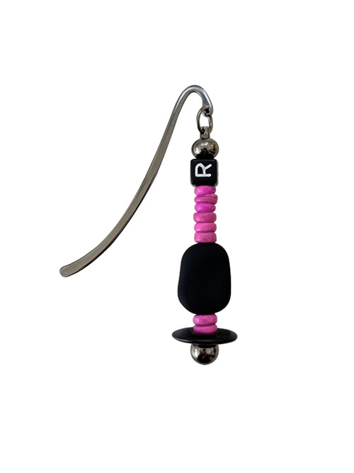nature beads bookmark magenta