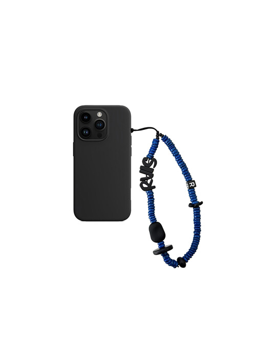 nature beads phone strap blue