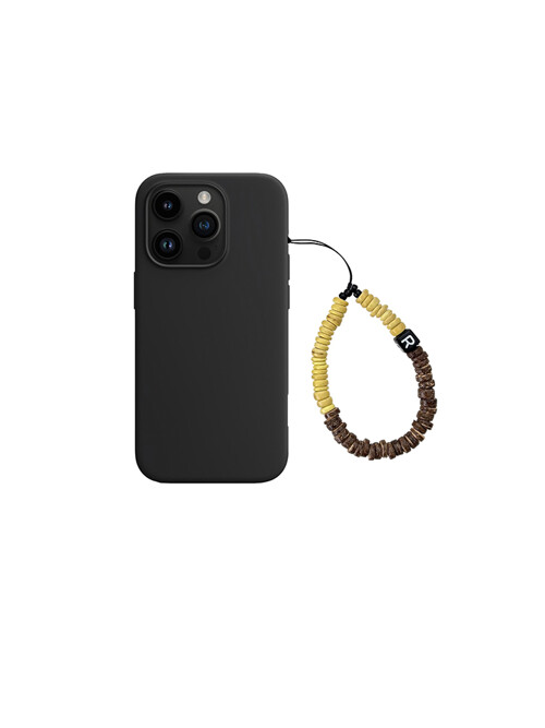 bebe beads phone strap yellow+c.brown