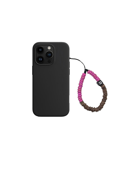 bebe beads phone strap magenta+c.brown