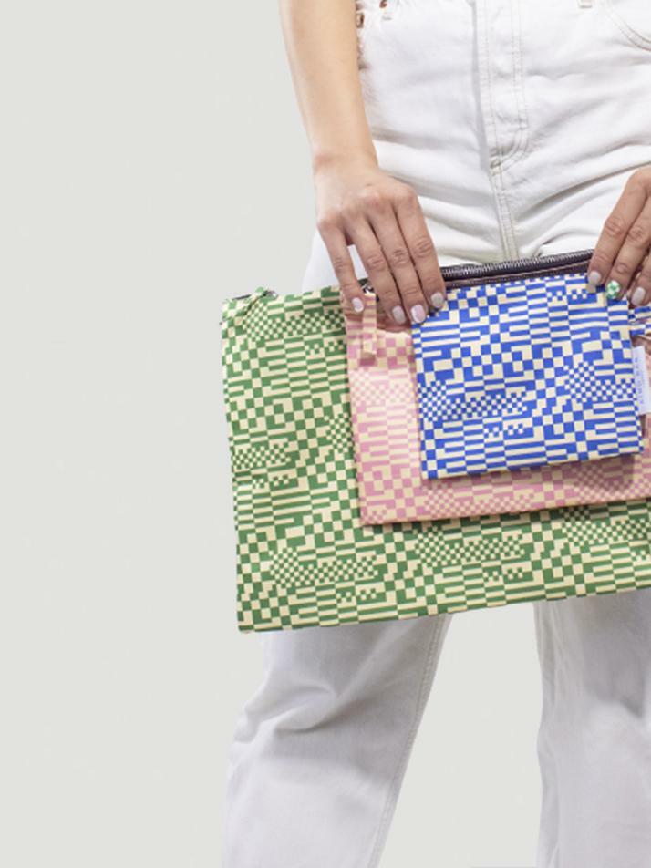[KINDBAG] 제로웨이스트 파우치3셋트 체크패턴