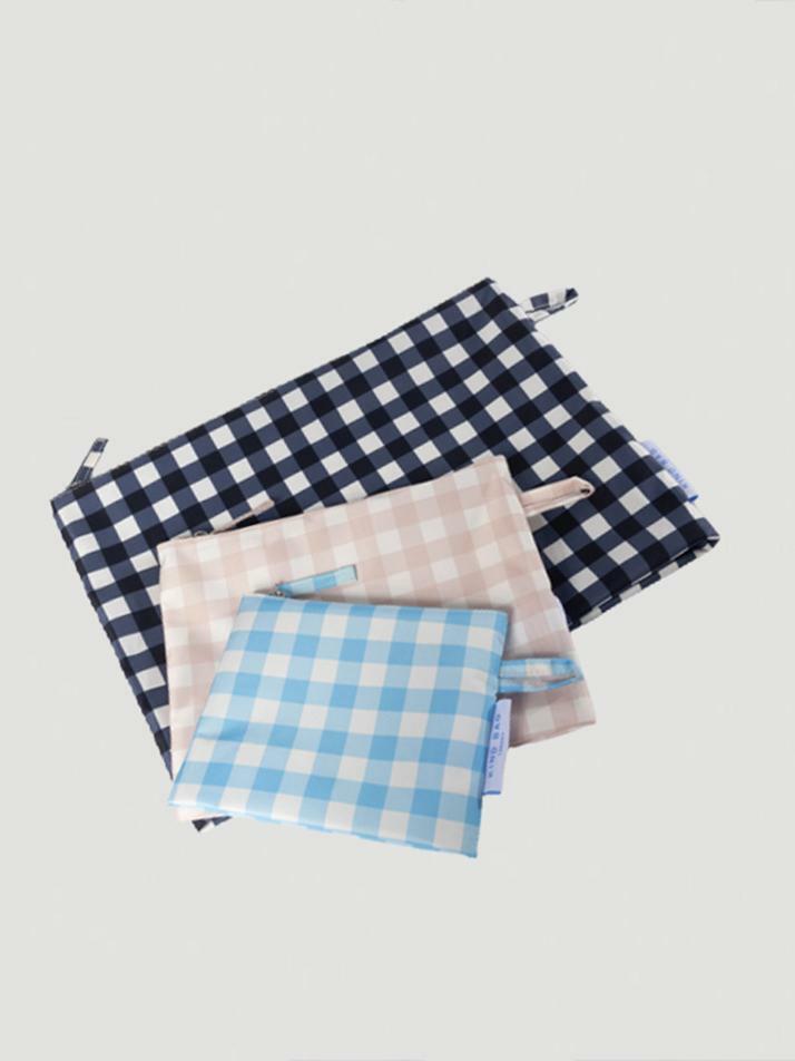 [KINDBAG] 제로웨이스트 파우치3셋트  깅험패턴