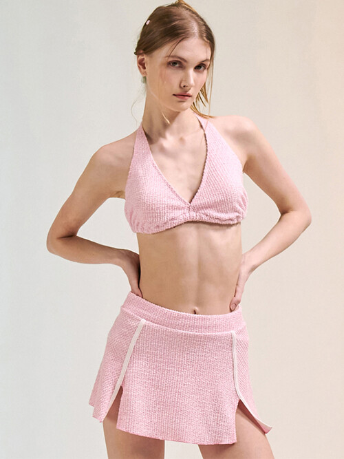 트위드 비키니 세트_핑크