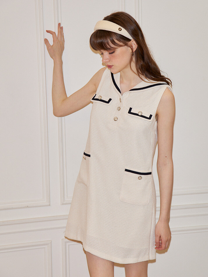 Classic Sailor Dress_ Ivory