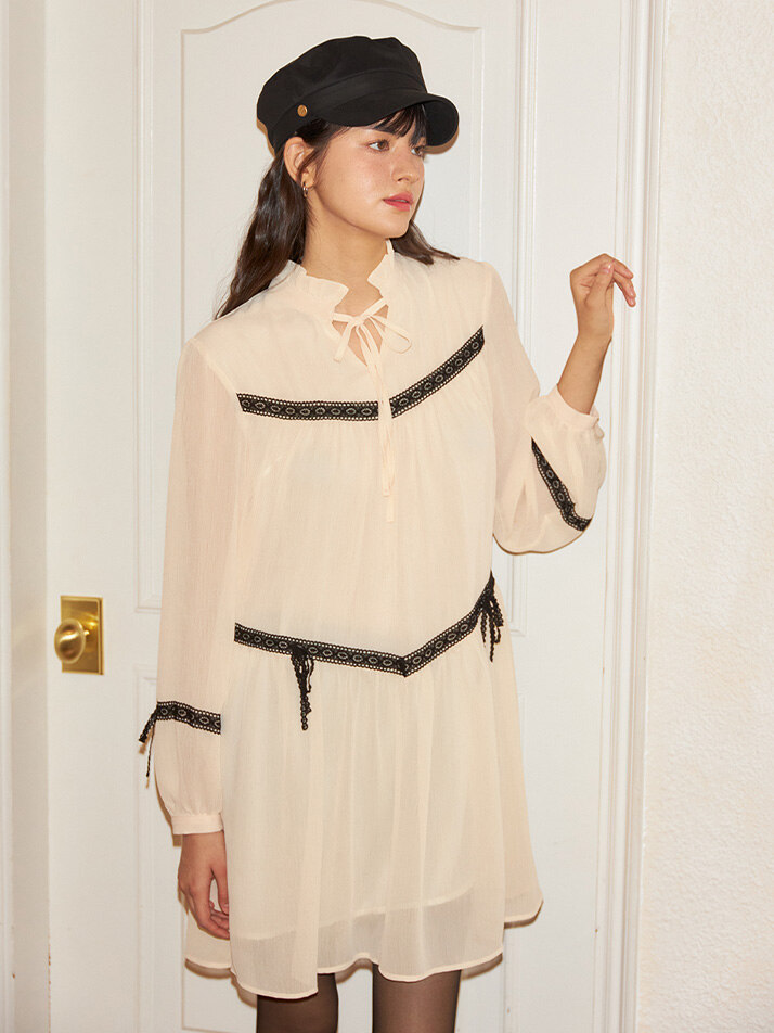 Romantic Chiffon  Dress_ Ivory