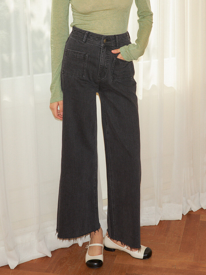 Wide Denim Pants_ Dark Gray