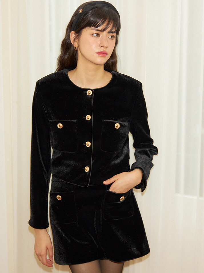 Classic Velvet Jacket_ Black