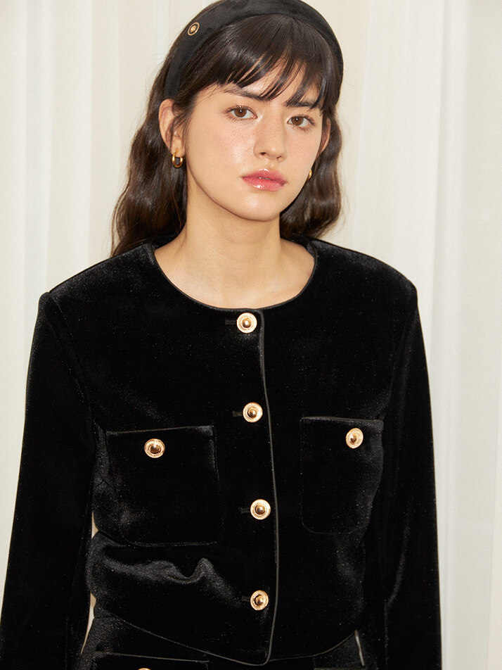 Classic Velvet Jacket_ Black