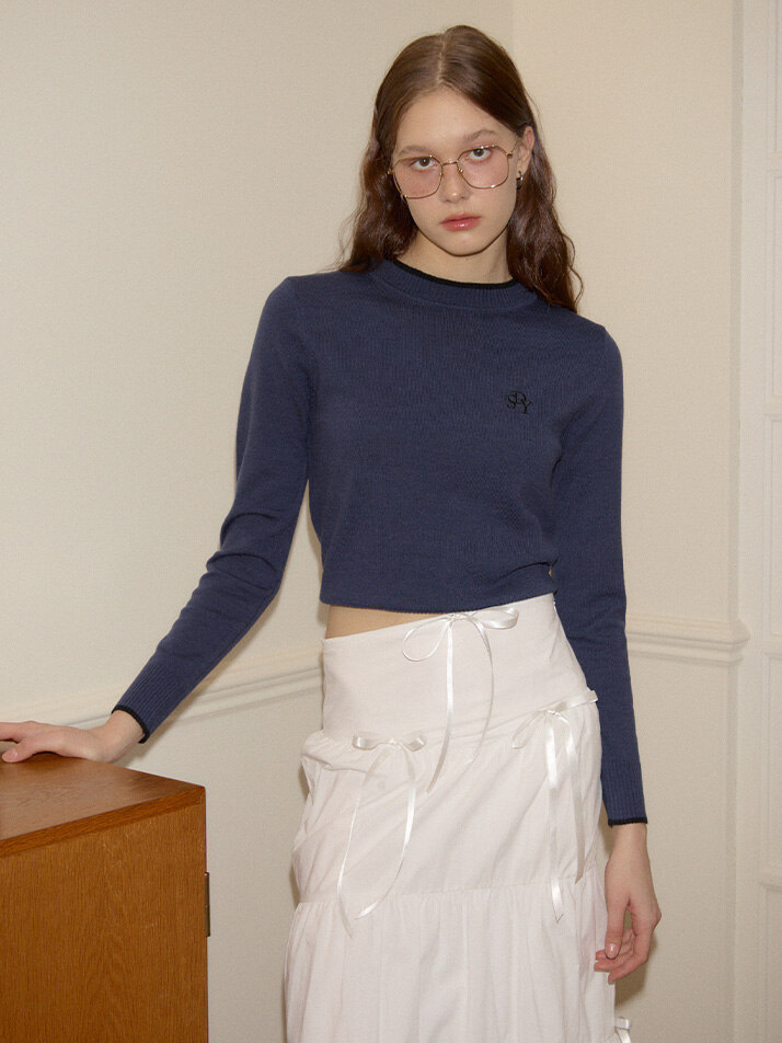 Logo Basic Knit_ Navy