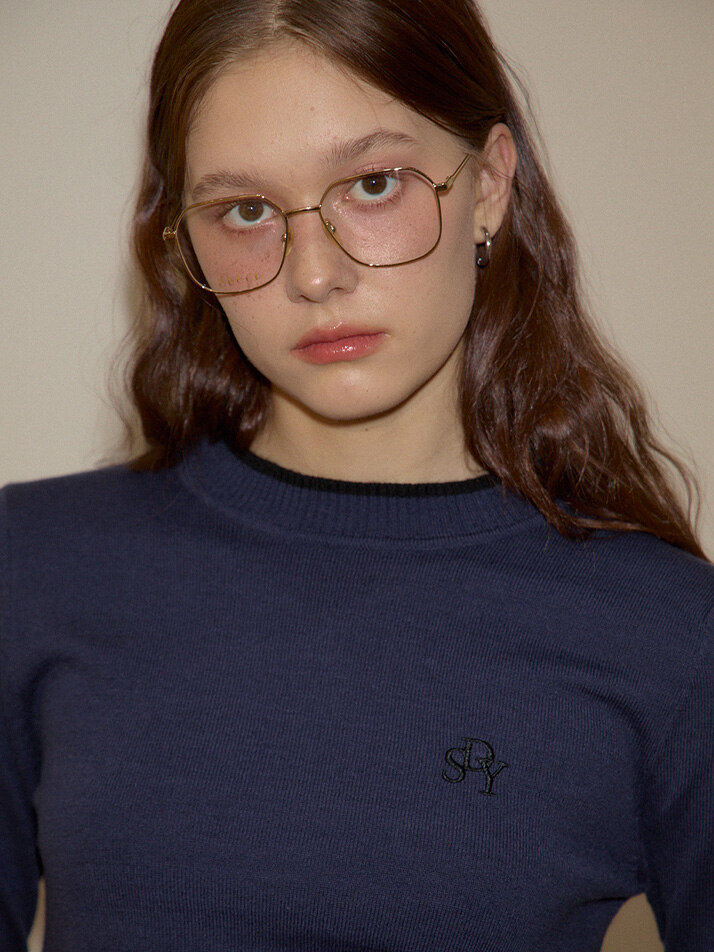 Logo Basic Knit_ Navy