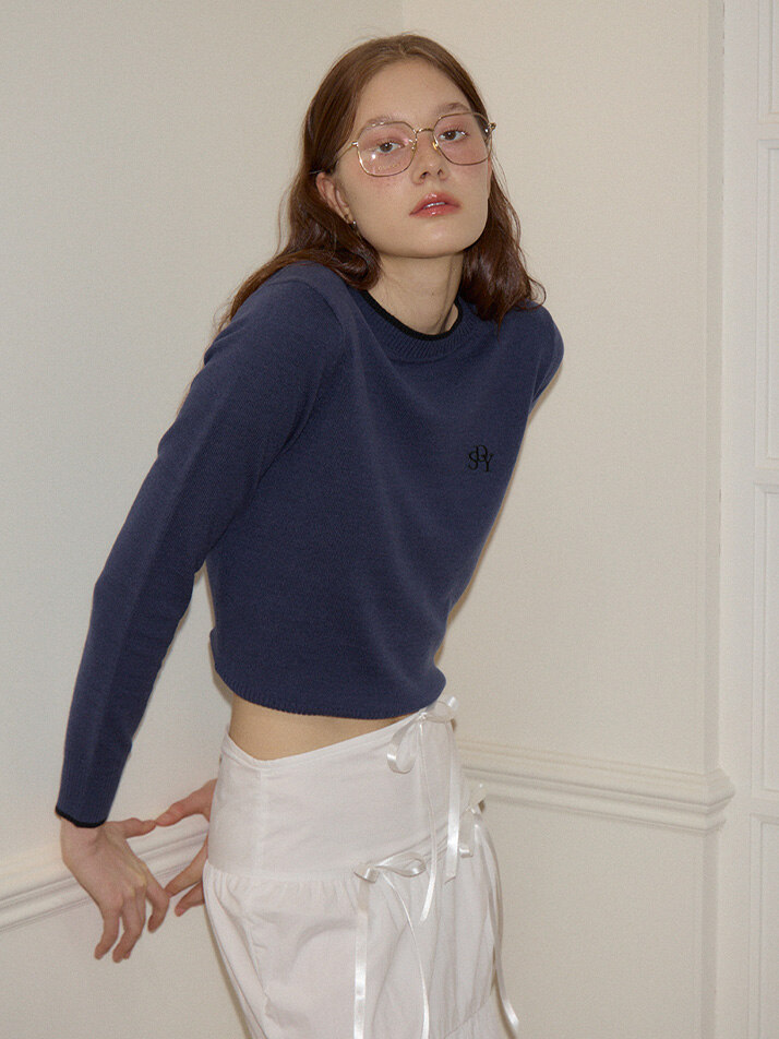 Logo Basic Knit_ Navy
