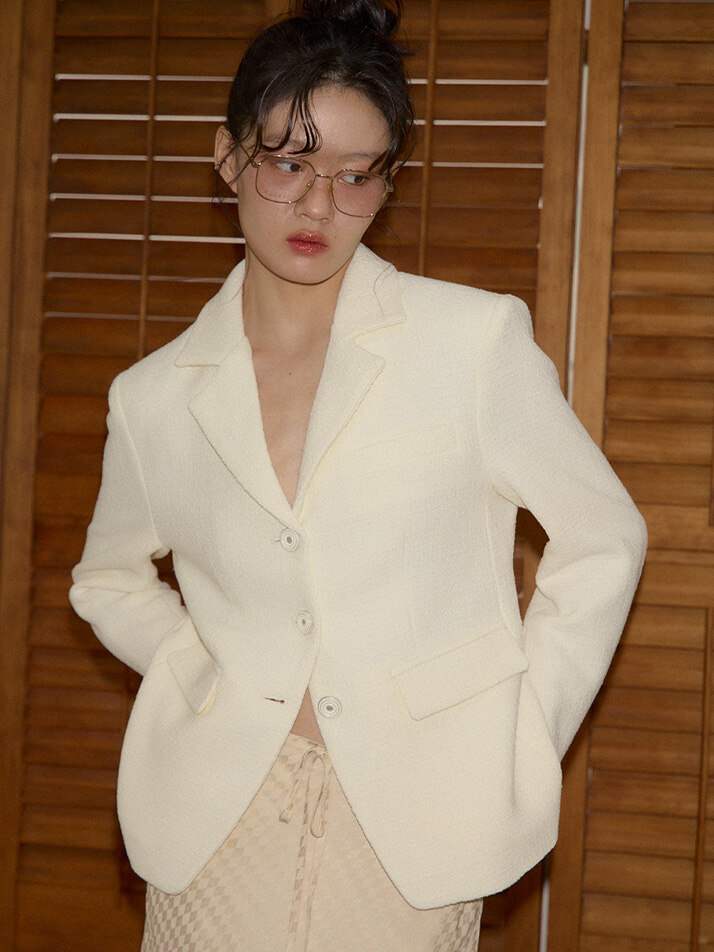 Classic Tweed Jacket_ Ivory