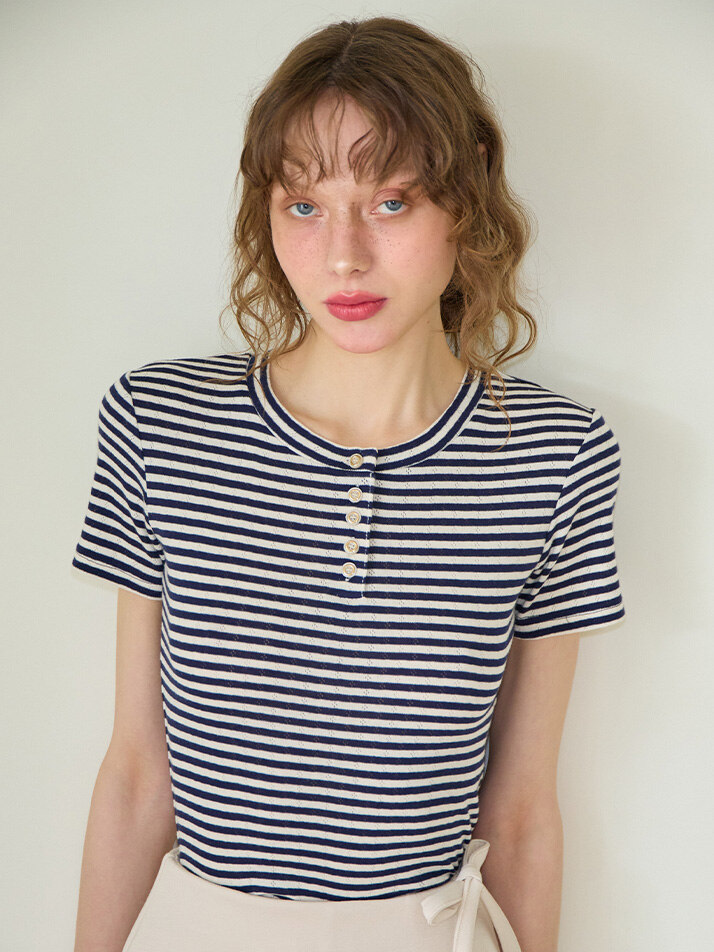Punching Stripe T_ Navy