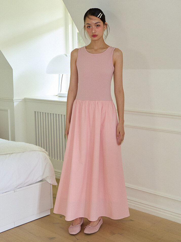 Sleeveless Long Dress_ Pink