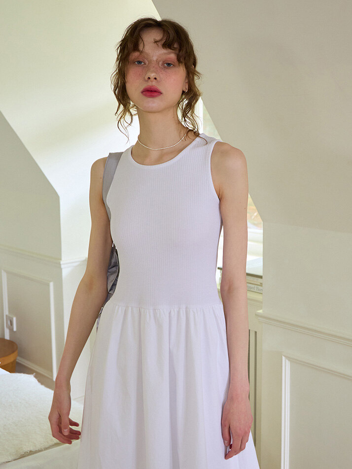 Sleeveless Long Dress_ White