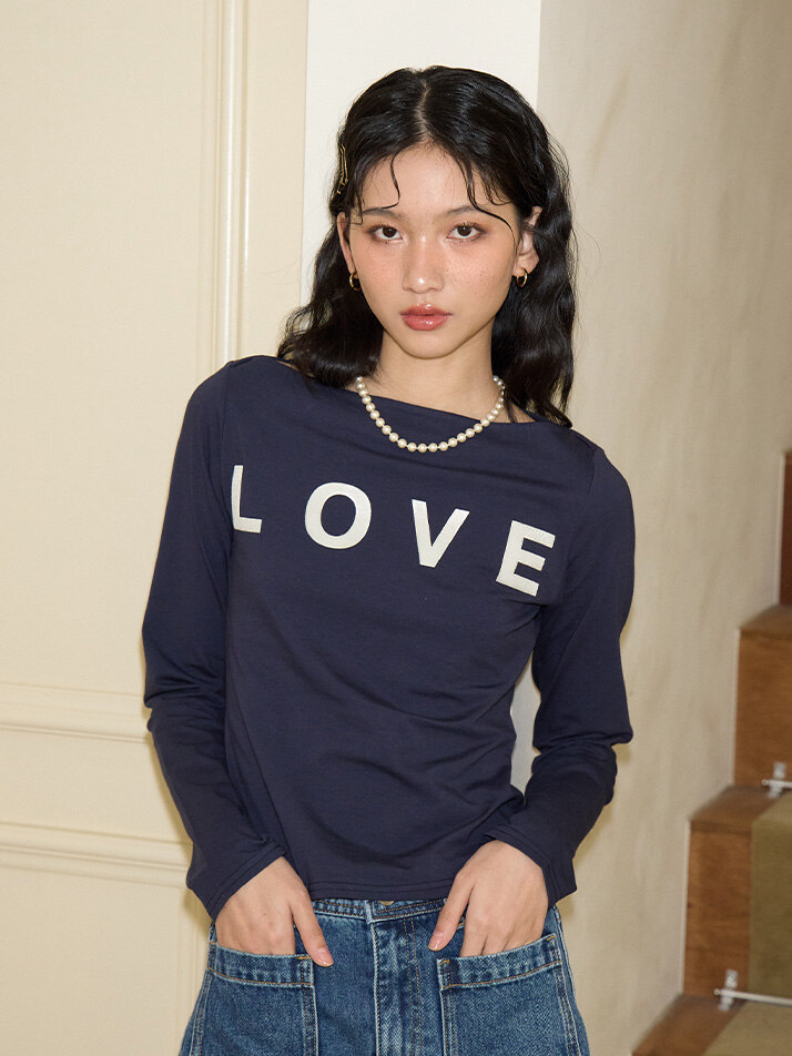 Love Boat Neck T_ Navy