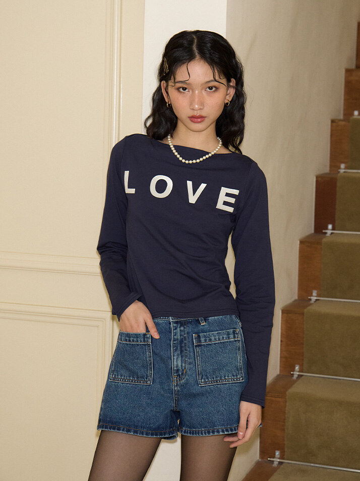 Love Boat Neck T_ Navy