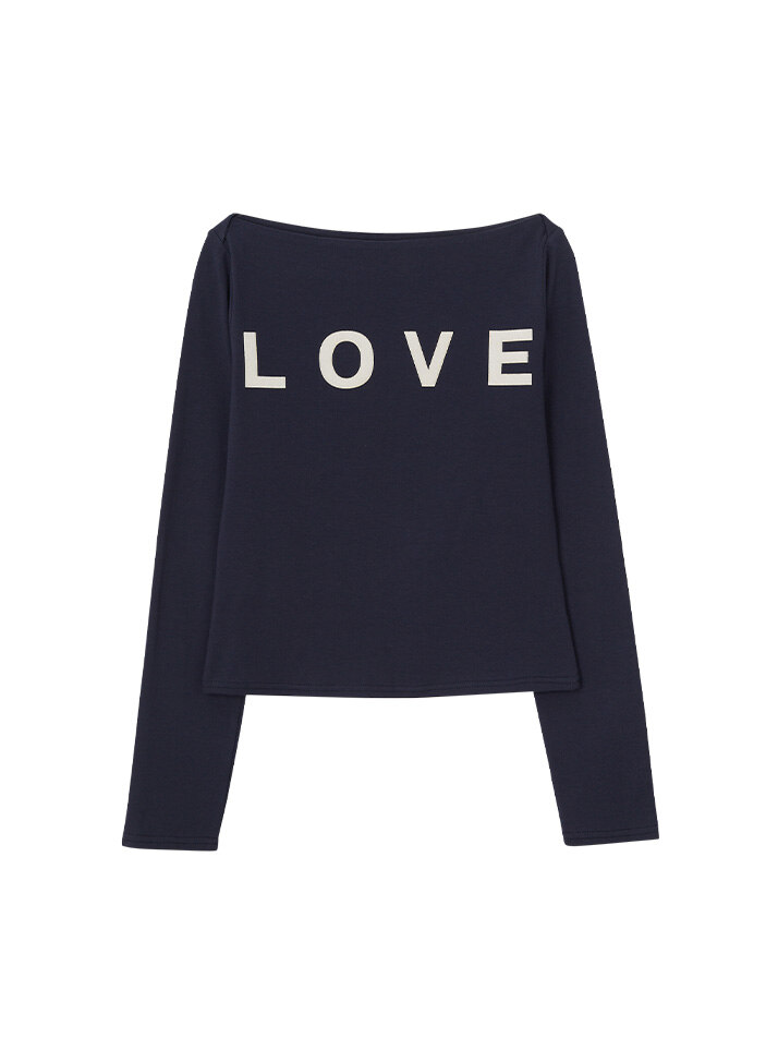 Love Boat Neck T_ Navy