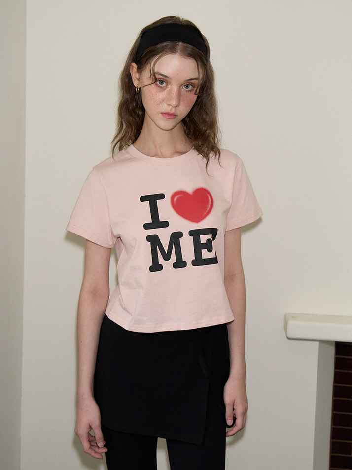 I Love Me Crop T_ Pink