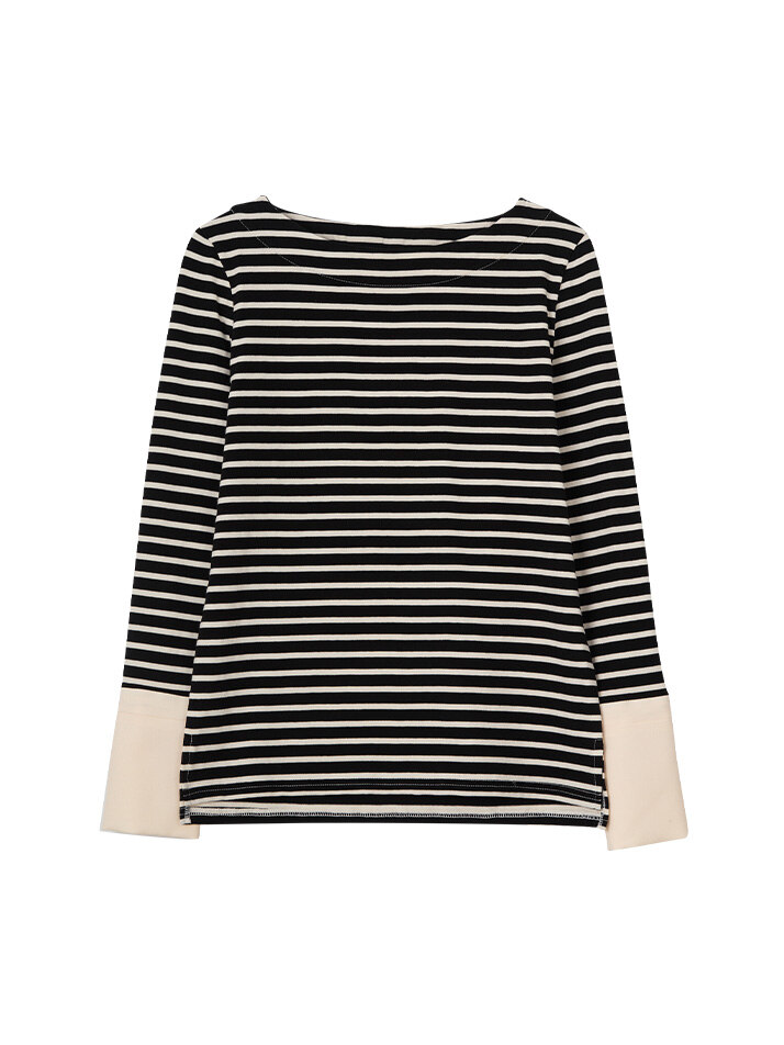 Stripe Cuffs T_ Black