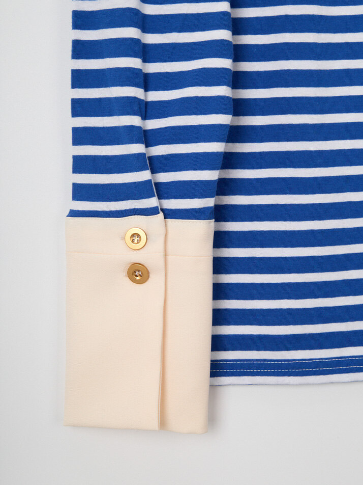 Stripe Cuffs T_ Blue