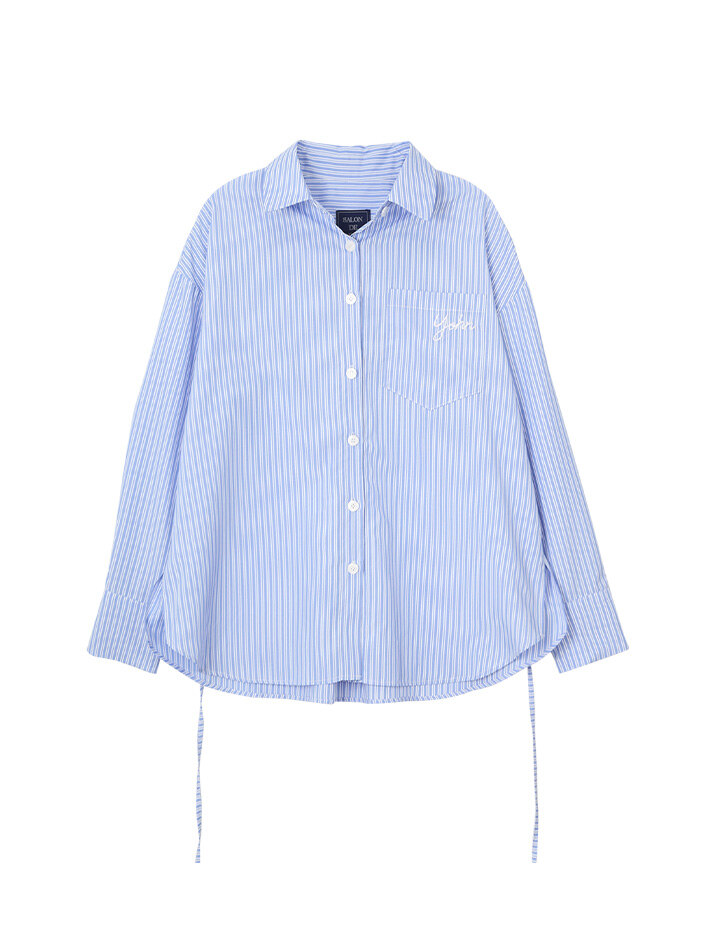 Stripe Over Fit Shirt_ Blue