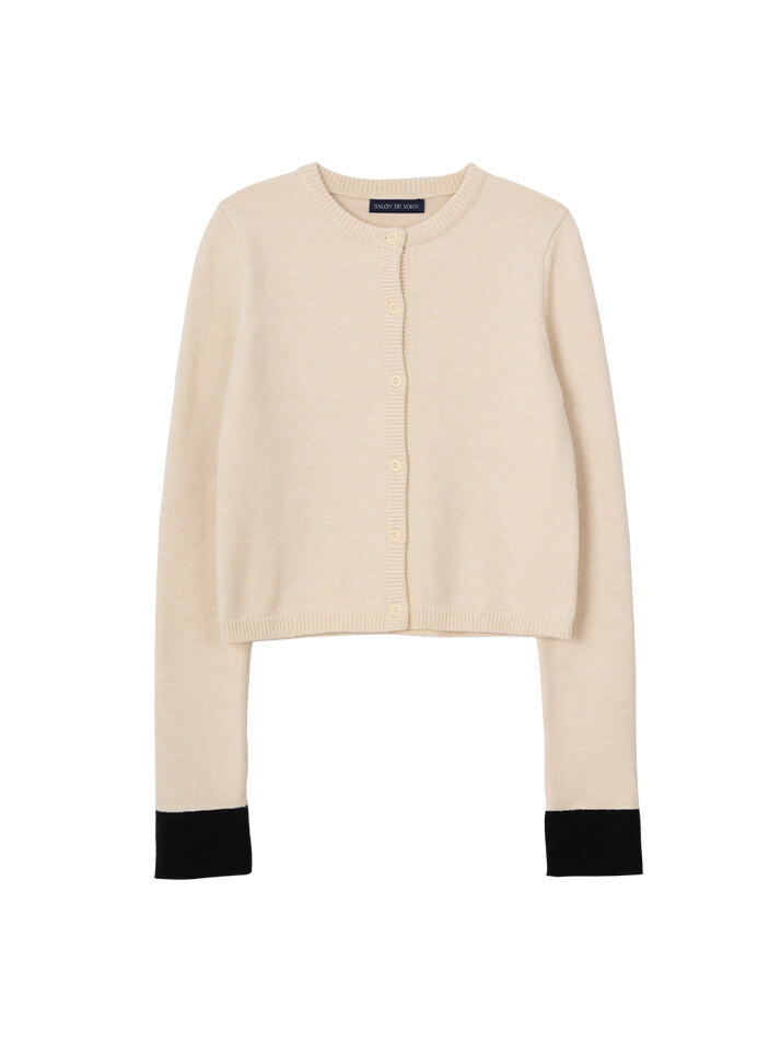 Cuffs Knit Cardigan Set_ Ivory